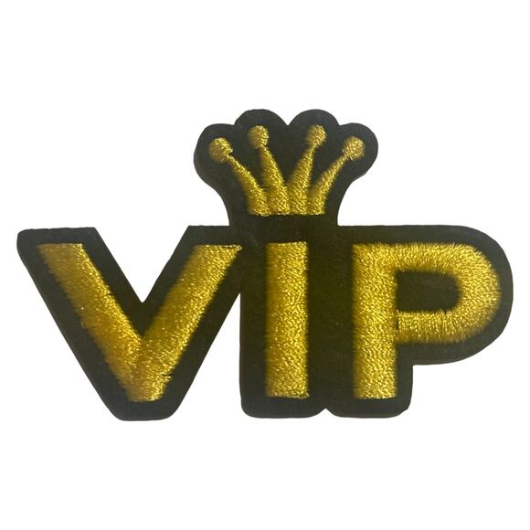 VIP with Crown Iron On Patch - Picture 2 of 3